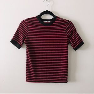 Zara striped cropped shirt